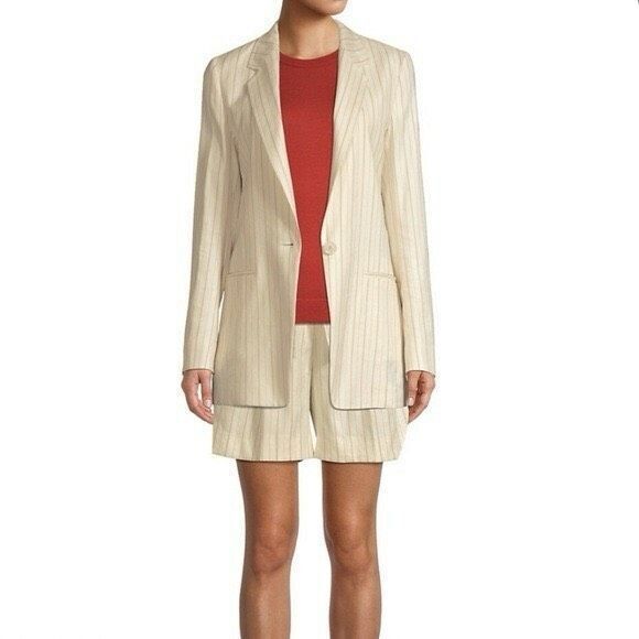 Boss Hugo Boss Women’s Jocania Pin Striped Ivory Relaxed Blazer Size US 8